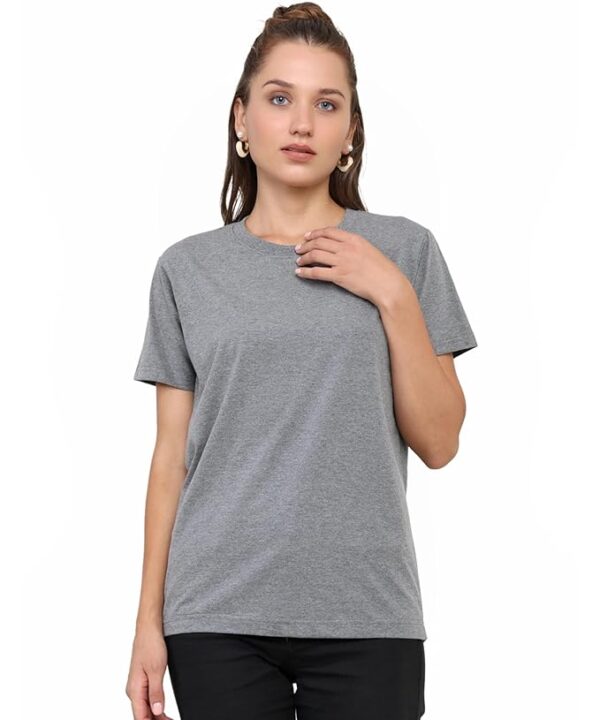 Women's T-Shirt | Round Neck | Plain | Half Sleeve | Combed Bio-Washed Ring Spun Cotton